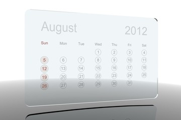 3D Glass Calendar - August 2012