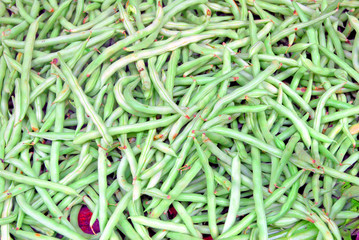 Green beans at the Xiamen market