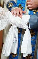 Fototapeta na wymiar Blessing at church wedding ceremony