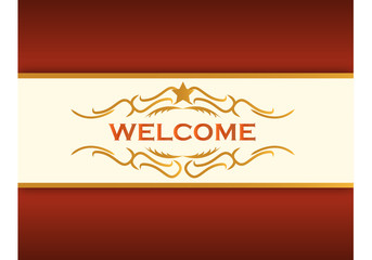 welcome illustration background gold design