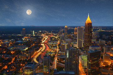 Atlanta Skyline - obrazy, fototapety, plakaty
