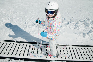 Skiing - little skier in ski school