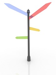 3D render road sign with pointer