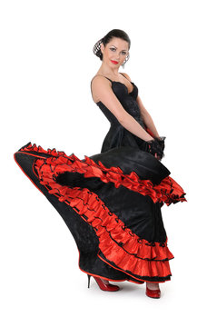 Young girl elegance in the style of flamenco