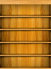 Wooden book shelf background