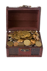 Open chest with coins