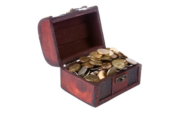 Open chest with coins