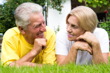 cute old couple outdoors