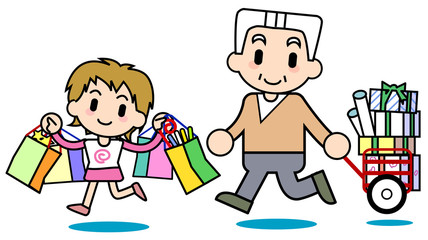 Grandfather and daughter