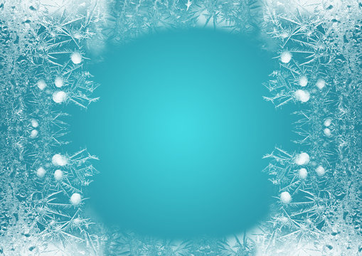 Weihnachtlicher Rahmen - Eiskristalle - Eisblumen
