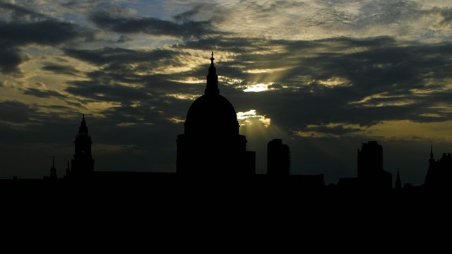 UK London St Paul`s Cathedral from Millennium Bridge 2