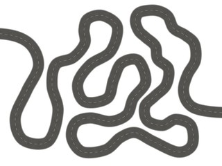 road isolated curved