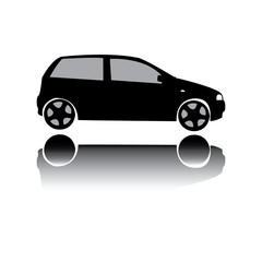 Silhouette of black car vector