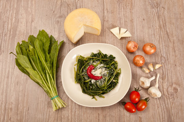 Chicory and pecorino