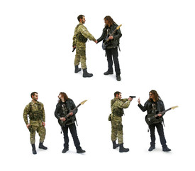 Soldier and rocker, war and peace