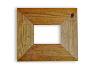 Chunky Wooden Picture Frame on White