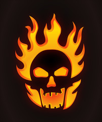 Halloween carved skull