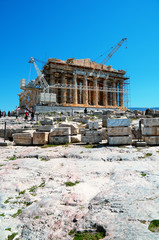 Fototapeta premium The Parthenon is under construction.