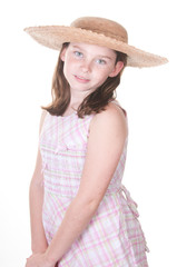 Girl in old fashioned bonnet