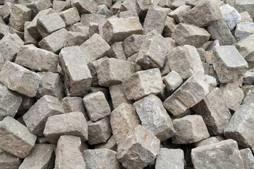 Heap of granite stones- Moscow, Russia