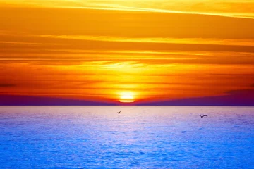 Photo sur Aluminium Mer / coucher de soleil Coucher de soleil sur la mer