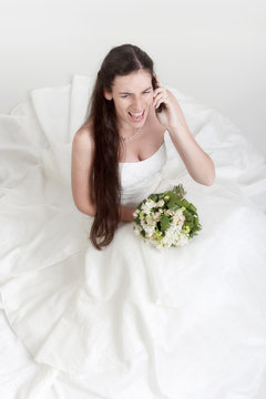 Angry Bride On Cell Phone