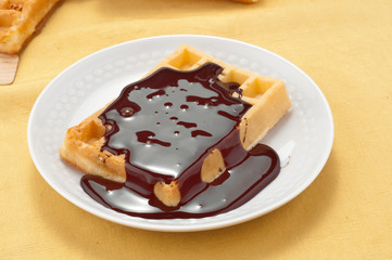 Waffel with chocolate