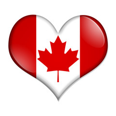 I love Canada heart shaped button