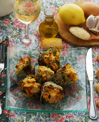 Alcachofas rellenas al horno