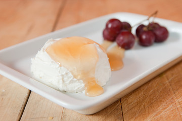 Goat Cheese Cheesecake with Red Grapes