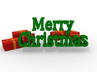 Red Merry Christmas 3D Lettering