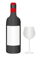 wine bottle and cup