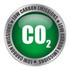LOW CARBON EMISSIONS Stamp (renewable ecological neutral green)