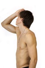 Portrait of attractive sports guy