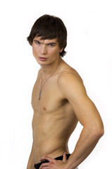 Fototapeta premium Portrait of attractive sports guy