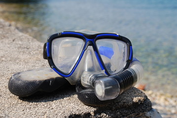 Snorkel and mask, Meganissi, Greece