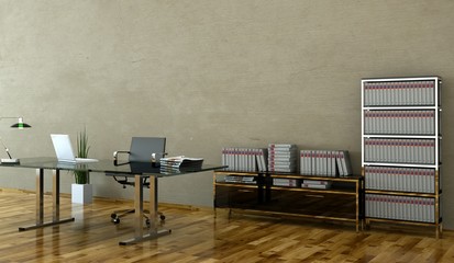 Bürodesign - Büro mit Schreibtisch braun 2