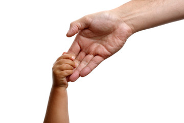 Father and son holding hands