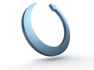 blue circle arrow with shadow