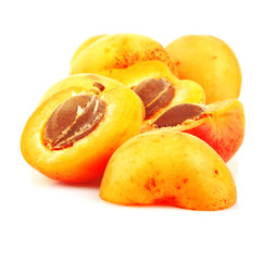 Apricots on white