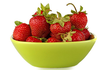 Strawberries in a salad bowl.