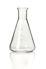 Empty chemistry Erlenmeyer flask