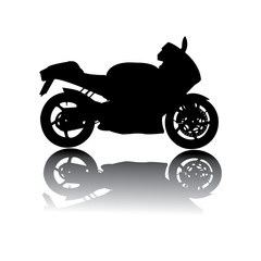 Silhouette of black motorcycle vector