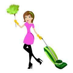 Cleaning Lady Illustration