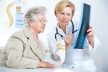 Doctor and patient discussing scan results
