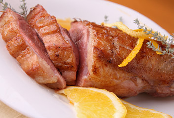 duck breast and orange sauce