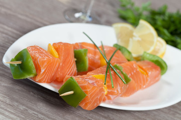 Salmon skewer