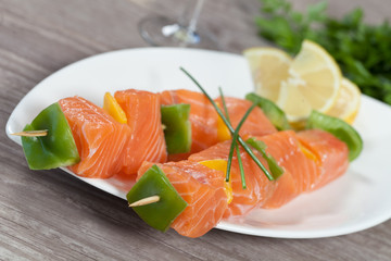 Salmon skewer