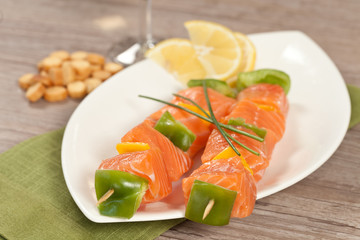 Salmon skewer