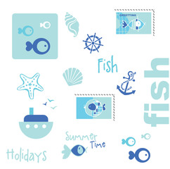 Summer graphic elements